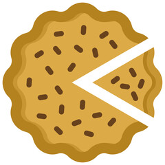Pie icon. Flat design. For presentation.