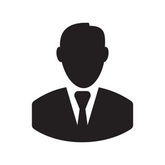 user icon of man in business suit vector illustration symbol