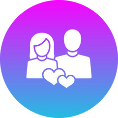 Relationship Gradient Circle Glyph Inverted Icon
