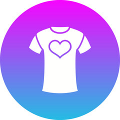 Shirt Gradient Circle Glyph Inverted Icon