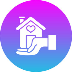 Help Homeless Gradient Circle Glyph Inverted Icon