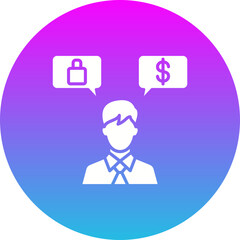 Consumer Behavior Gradient Circle Glyph Inverted Icon