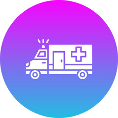 Ambulance Gradient Circle Glyph Inverted Icon