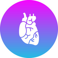 Heart Gradient Circle Glyph Inverted Icon