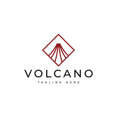 volcano mountain logo design - obrazy, fototapety, plakaty