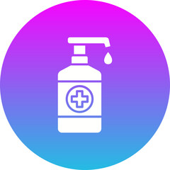 Hand Sanitizer Gradient Circle Glyph Inverted Icon