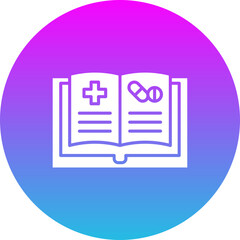 Medical Book Gradient Circle Glyph Inverted Icon