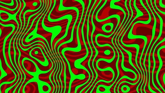 Green liquid animation on the wave lines with motion