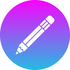 Pencil Gradient Circle Glyph Inverted Icon