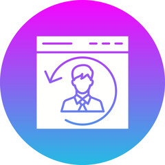 Returning Visitor Gradient Circle Glyph Inverted Icon