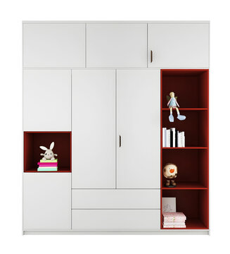 White cupboard and racks 4-column transparent. Png