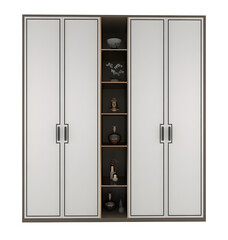 4 doors cupboard and display rack transparent. Png