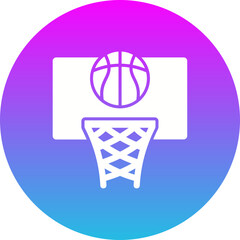 Basketball Gradient Circle Glyph Inverted Icon