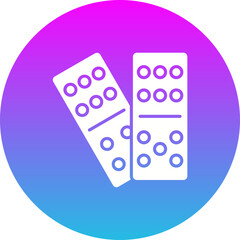 Domino Gradient Circle Glyph Inverted Icon