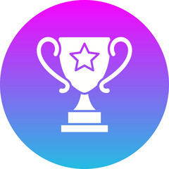 Trophy Gradient Circle Glyph Inverted Icon