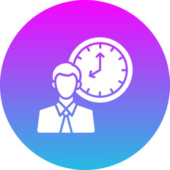 Clock Gradient Circle Glyph Inverted Icon