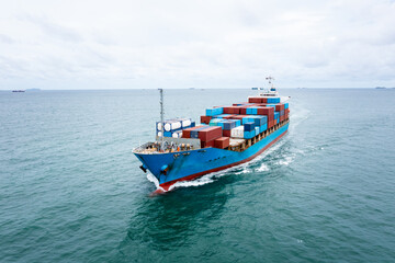 container ship to import export marine goods to dealers and consumers across the pacific and around...