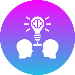 Brainstorm Gradient Circle Glyph Inverted Icon