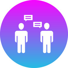 Conversation Gradient Circle Glyph Inverted Icon