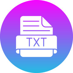 Txt Gradient Circle Glyph Inverted Icon