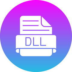 Dll Gradient Circle Glyph Inverted Icon