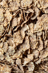 Breakfast cereal flakes close up