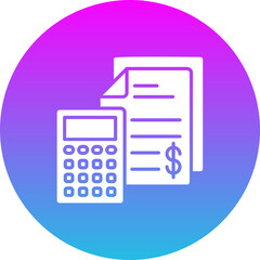 Budget Gradient Circle Glyph Inverted Icon