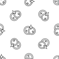 Grey line Washing dishes icon isolated seamless pattern on white background. Cleaning dishes icon. Dishwasher sign. Clean tableware sign. Vector Illustration