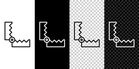 Obraz premium Set line Trap hunting icon isolated on black and white background. Vector