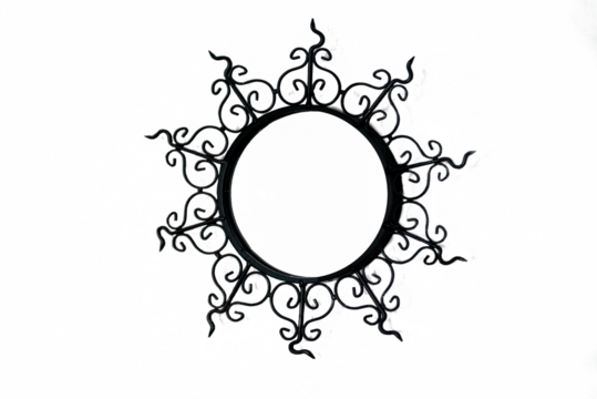 vintage patterned metal frame for mirror isolated