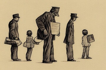 Child Support, Missing Persons, and Unemployment Insurance Fraud Investigators ,Hand Drawn V2 High quality 2d illustration