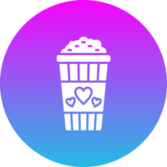 Popcorn Gradient Circle Glyph Inverted Icon