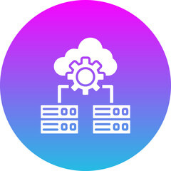 Data Management Gradient Circle Glyph Inverted Icon