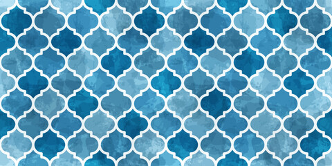 Fototapeta premium Moroccan Seamless Pattern. Gold Turkish Mosque Window Shape. Arabic Mosaic Golden Background. Eid Mubarak Muslim Ornament. Ramadan Kareem Islamic Illustration