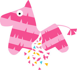 Broken Pinata for the party illustration