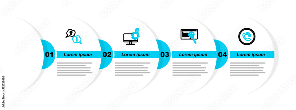 Canvas Prints set line phone call, system bug concept, computer monitor service and question and exclamation icon.