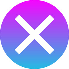 Obraz premium Cross Gradient Circle Glyph Inverted Icon