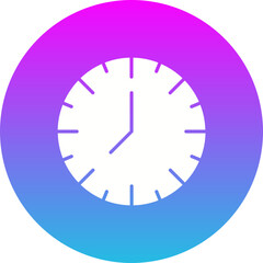 Clock Gradient Circle Glyph Inverted Icon