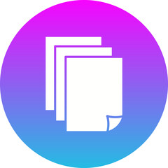 Paper Gradient Circle Glyph Inverted Icon