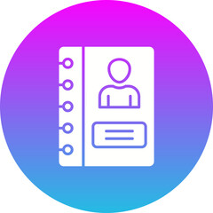 Address Book Gradient Circle Glyph Inverted Icon