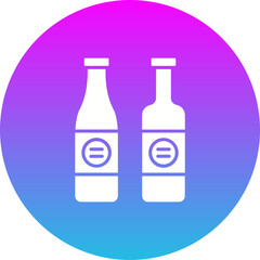 Wine Bottles Gradient Circle Glyph Inverted Icon