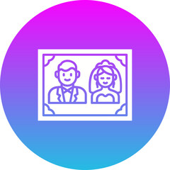 Wedding Photos Gradient Circle Glyph Inverted Icon