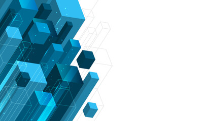 Abstract business vector background with 3D elements and place for your content.