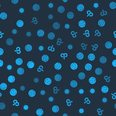 Set Sun, Eclipse of the sun, Aries zodiac and on seamless pattern. Vector