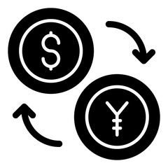 Dollar with yuan, solid design of money exchange