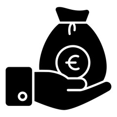 Trendy design icon of giving money bag