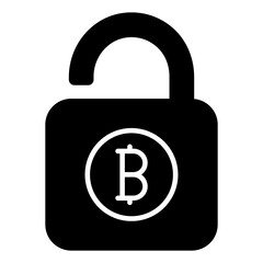 Editable design icon of locked bitcoin 