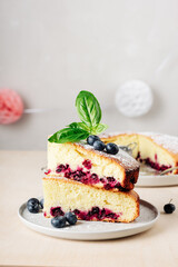 Blueberry lemon sponge cake.