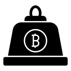A glyph design icon of bitcoin 