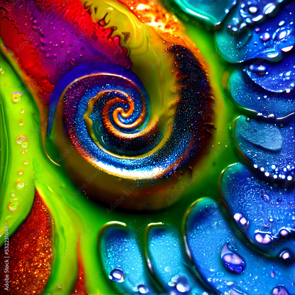 Poster colorful abstract texture vibrant color background. thick paint in a swirl pattern effect. fluid flo